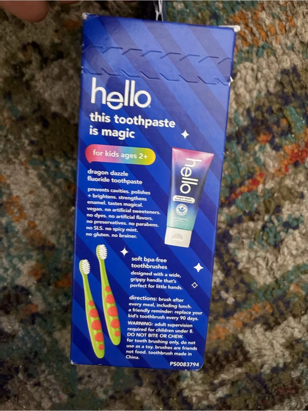 hello Kids Dragon Dazzle Toothpaste & Toothbrush Set - Green